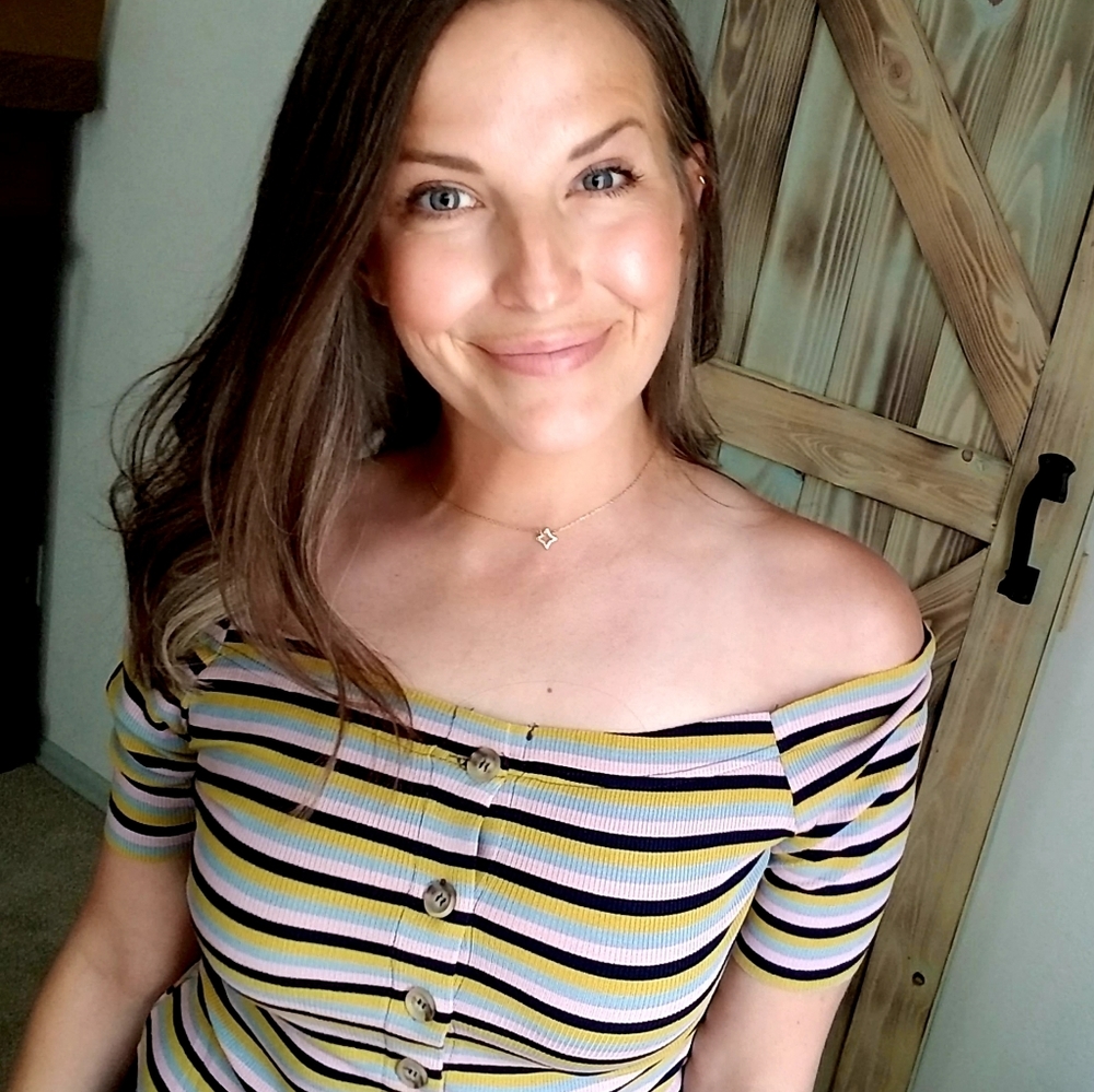 Off the Shoulder with Stripes